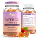 Saffron Supplements Gummies for Adults, 88.5mg Pure Saffron Extract with Magnesium, Ashwagandha, L-Theanine, Rhodiola, Rosemary, Vitamin B6, B12 for Mood, Focus, Calm, ZZz - 60 Count