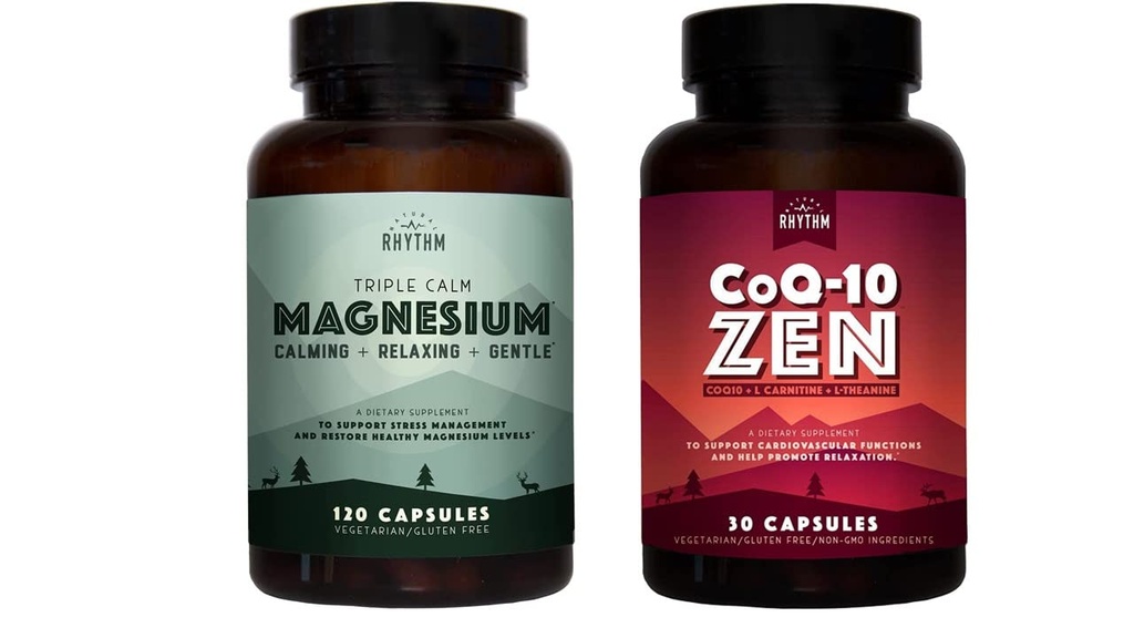 Natural Rhythm Cardio Calm Bundle - Triple Calm Magnesium 150mg, 120 Kapseln + CoQ10-ZEN (Coenzym Q10 + L-Carnitin + L-Theanin), 30 Kapseln
