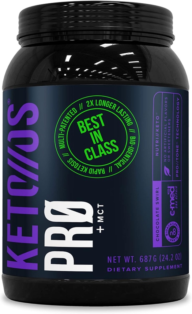 Pruvit Keto//OS Pro Chocolate Swirl + MCT Ketone - Keto//OS Pro Supplement für Energie-Boost, bessere Verdauung und hilft, den Aging-Prozess zu bekämpfen - 30 Servieren