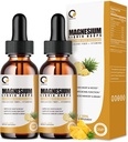 (2 Pack) Magnesium Glycinate Supplement Flüssige Tropfen für Frauen und Männer, 1000mg hohe Absorption mit Bromelain, Vitamin C, B6, D, Zink, für Calm Relax Muskel, Bowel Energy, Ananas Flavor
