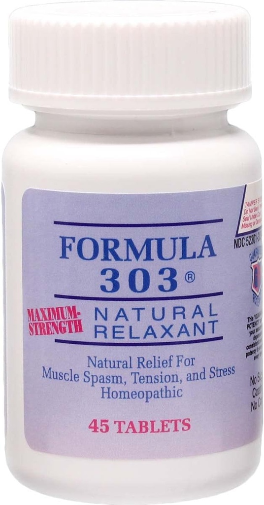 Dee CEE Labs Formel 303 Maximale Stärke Tabletten, 45 Tabletten; All-Natural mit Magnesium für Sore Muskeln, Leidenschaft Blume und Valerian Root