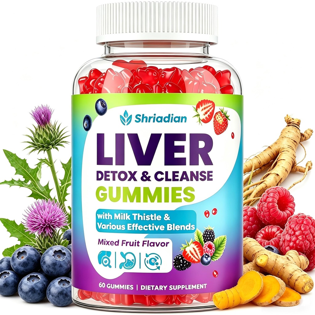 Liver Detox Cleanse & Repair Gummies - 2000mg Milk Thistle Liver Detox Gummies, 23-in-1 Herbal with Dandelion Root, Glutathione & Turmeric- Liver Support, Digestion & Gut Health- Organic, 60 Counts