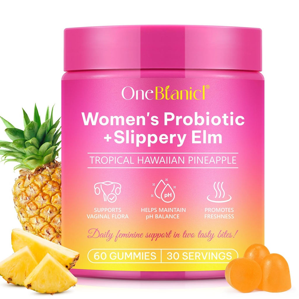 Feminine Probiotics Gummie,Vaginale Frauen Probiotic,Feminine Balance pH Gummies für gesunde Odor,Improve Immune,Support Vaginal Health,mit Slippery Elm(60 Gummie)