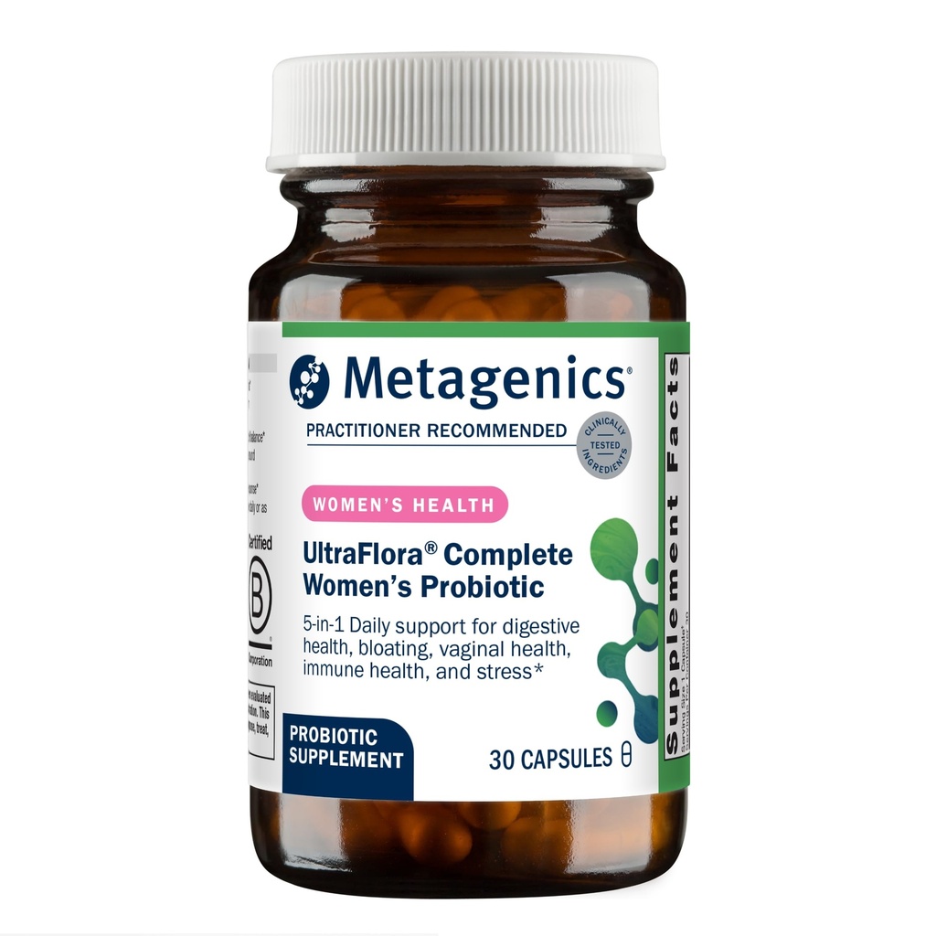 Metagenics UltraFlora Komplette Probiotika für Frauen - Regalstabile 5-in-1-Multi-Benefit-Formel für Verdauungs-, Immun-, Vaginal-, Urogenital- und Mikrobiomgesundheit * - 30 Kapseln