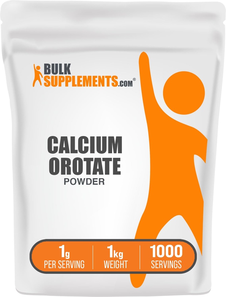 BulkSupplements.com Kalzium Orotat Pulver - Kalziumergänzung, hohe Bioverfügbarkeit - Unflavored & Glutenfrei, 1g pro Servierung, 1kg (2.2 lbs) (Pack von 1)