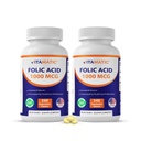 Vitamatic Folic Acid 1000 mcg (1 mg) – 240 Vegetarische Tabletten (Pack mit 2) 1667 mcg DFE – Vitamin B9 für pränatale, Herz- und Zellgesundheit
