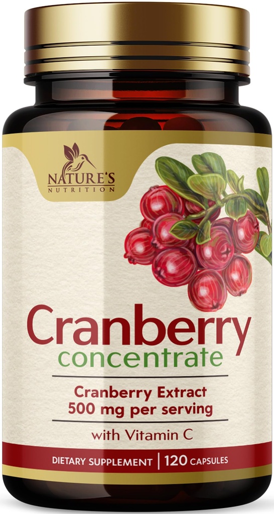 Cranberry Pills Supplement 25.000mg - Frische Cranberry Äquivalent zu Vitamin C & E - Urinary Tract Health Support, Sugar Free Formula, Fruit Powder Extract - Non-GMO, Bottled in USA - 120 Kapseln