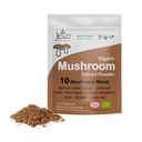 Mushroom Extract Powder - Powerful 10 Blend, Organic Lions Mane, Cordyceps, Reishi, Shiitake, Turkey Tail Mushrooms Nootropic Brain Supplement for Energy, Calm, Focus & Immune System Booster