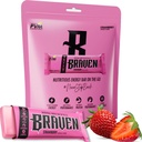 Braven Bar Strawberry Energy Bars (1.59 Unze, Packung mit 10) – Energy Chews Alternative mit 5g Protein – On-the-Go Snacks für Laufen, Wandern und Sport - Gluten Free Snacks - Bars Protein