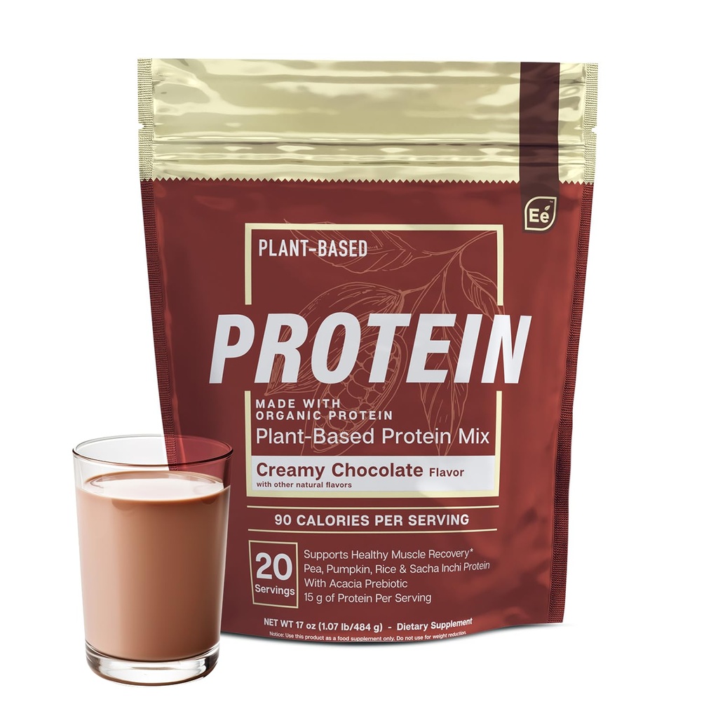 Grundlegende Elemente Pea Protein Pulver - Creamy Chocolate | Low-Carb Pflanzen-Based Vegan Blend - Keto-Friendly und Gluten-Free | 20 Servierungen, 17 oz