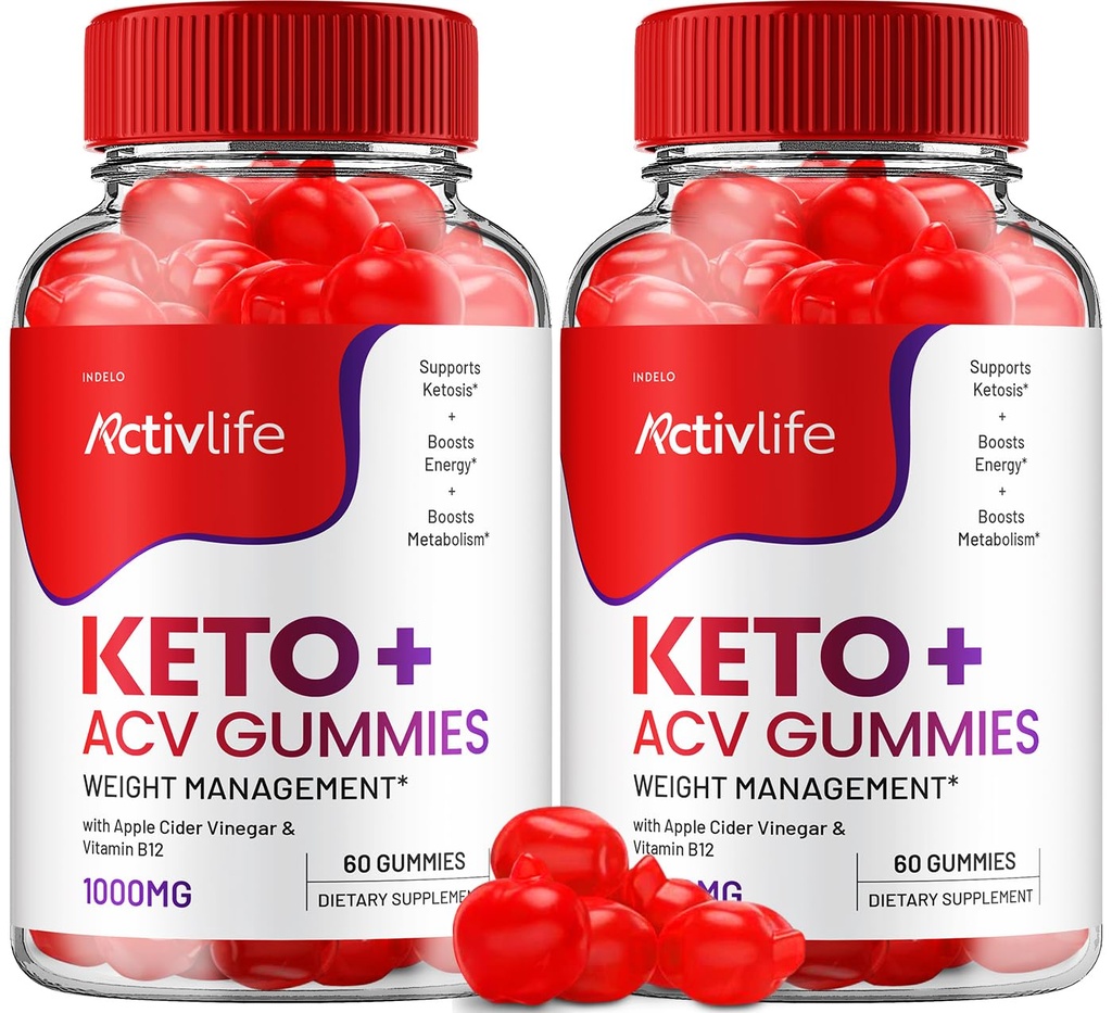 ActivLife Keto ACV Gummies - Active Life Keto Apple Cider Essiggummis, ActivLife Keto + ACV Weight Management Gummies ActiveLife Advanced 1000mg Formulaa (2 Pack - 120 Gummi)