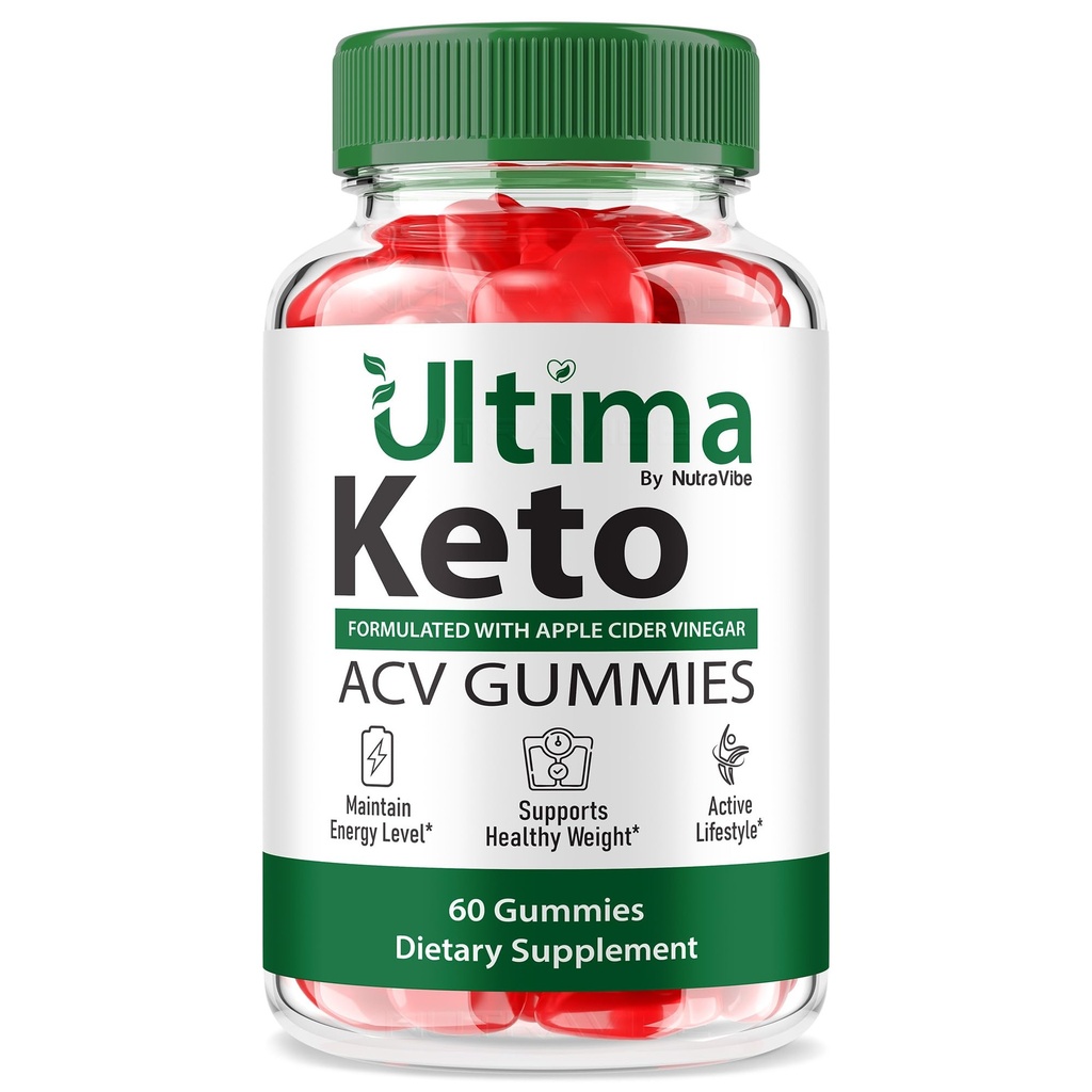 Ultima Keto ACV Gummies – Ultimate Apple Cider Essig & Elektrolyte inspirierte Gummy mit Premium-Unterstützung für die Haut, Hydration & Body Goals | Delicious, Easy-to-Chew (60 Gummies)