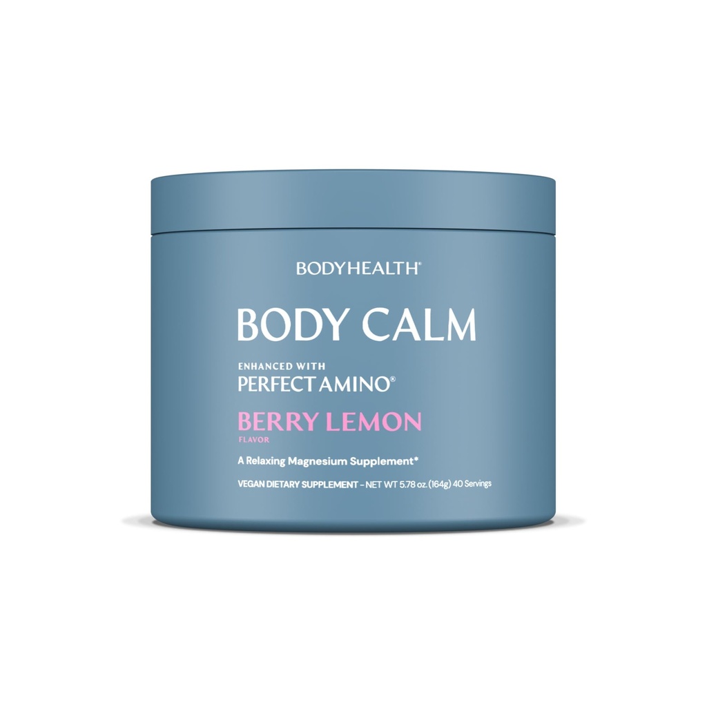 BodyHealth Body Calm Enhanced with PerfectAmino, High Absorption Magnesium Supplement für Männer und Frauen, Magnesium Powder for Sleep, Berry Lemon (40 Servierungen)