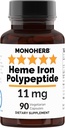 Heme Eisen Polypeptid 11 mg - 90 Vegetarische Kapseln - Eisen Supplement Complex
