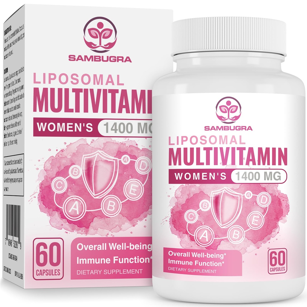 Liposomal Multivitamin für Frauen 1400MG - Womens Daily Multi Vitamins Supplements mit Eisen, Vitamin A, C, D, E und B Complex für Immune Health, Haare & Haut Unterstützung für Frauen 18+,60 Vegan Kapseln