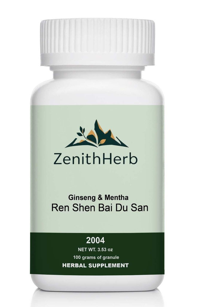 ZenithHerb-Ginseng & Mentha/RenShen Bai Du San, Herbal Supplement, 100 Grams Granule/Bottle