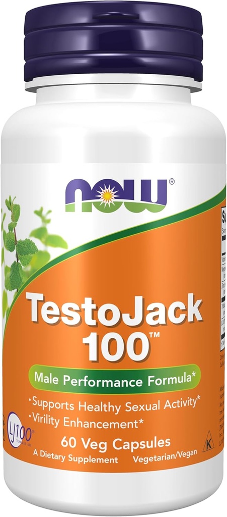 NOW Foods Supplements, TestoJackTM 100 mit LJ100®, einem potenten standardisierten Extrakt aus Tongkat Ali (Eurycoma longifolia), Tribulus und ZMA®, 60 Veg Capsules