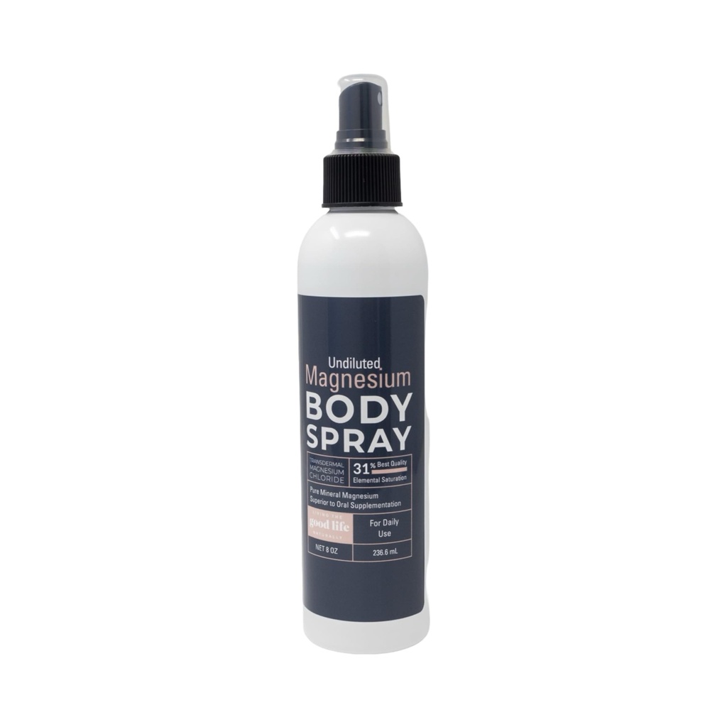 Magnesium Spray by Living the Good Life Naturally: Topical Transdermal Magnesium Chloride Spray with No Additives, for Feet and Body (Bottle Color May Vary) (1)