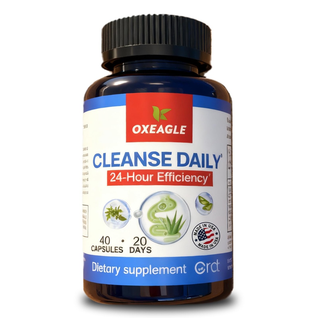 Gut Cleanse Detox for Women, Colon Cleanse & Gentle Herbal Supplements for Men, Powered with Senna Leaves, Plum, Chrysanthemum, Acacia Gum & Aloe Vera–40 Capsules (A01)