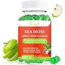Apple Cider Vinegar Gummies with Sea Moss for Metabolism, Digestion, Detox, Gut & Immune Health, Apple Flavored - 60 Count