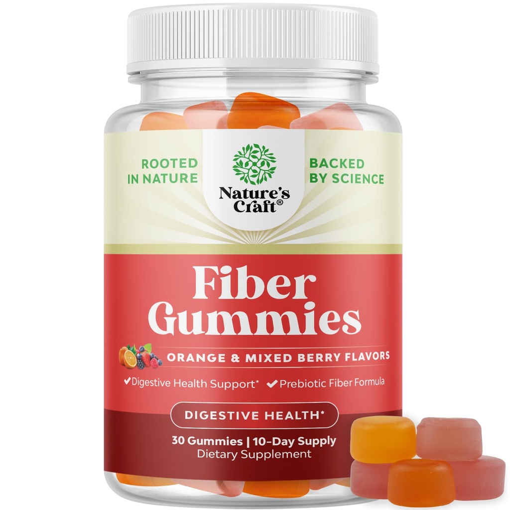 Tasty Prebiotic Fiber Gummis für Erwachsene - High Fiber Supplement Gummis Vitamine für Erwachsene mit Prebiotic Soluble Chicory Root für Immunität und Verdauungsunterstützung - Non GMO Vegan Halal 30 Count