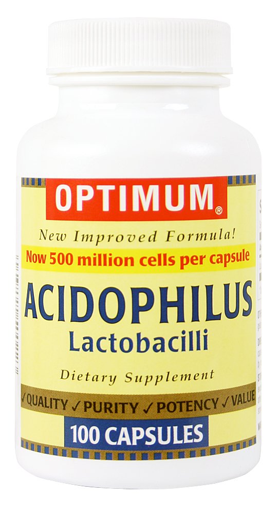 Optimum Acidophilus Lactobacilli Kapseln, 100 Zähler (Pack von 2)