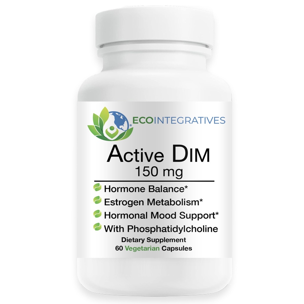 Active DIM 150mg Supplement - Diindolylmethane, High Absorption Hormone Metabolism and Estrogen Balance - Non GMO, Gluten Free, and Soy Free, Pure Formula - 60 Vegetarian Capsules