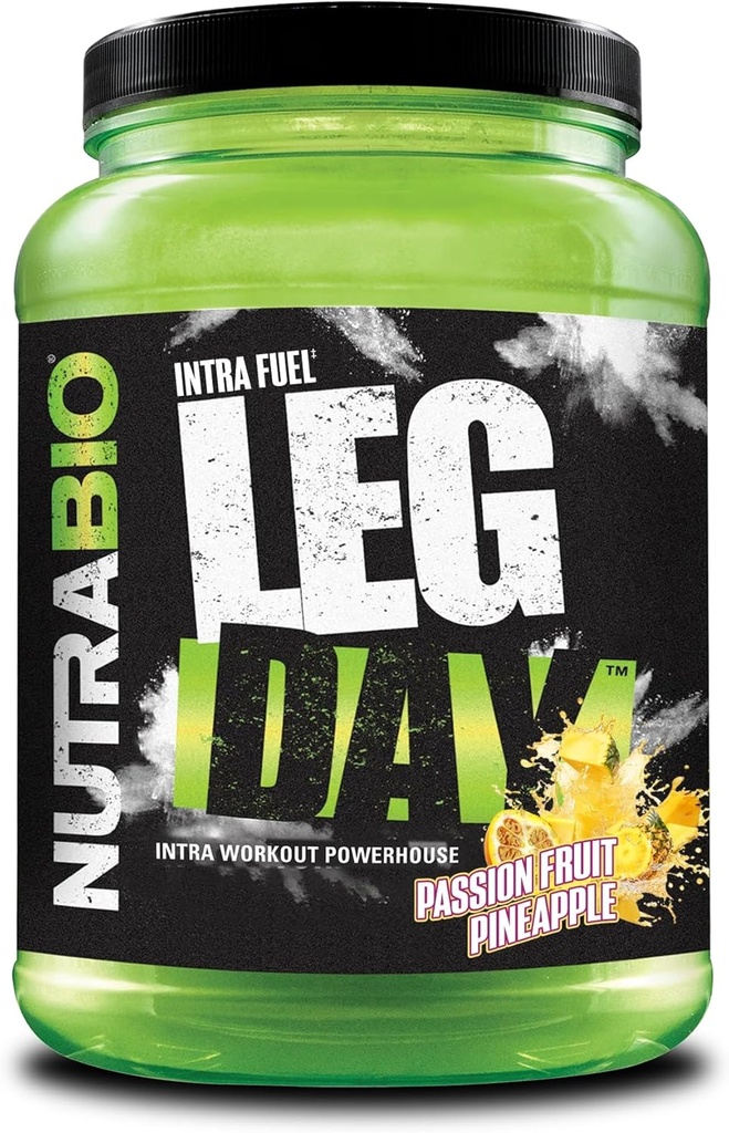 NutraBio Leg Day Intra Workout Powder – Advanced Carb Supplement mit Cluster Dextrin & Elektrolyte – Carb Powder mit LF/BCAAs – Cyclic Dextrin for Performance - Passion Fruit Ananas,20 Servierungen