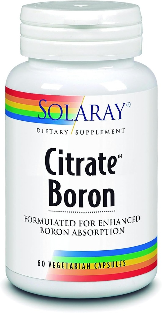 Solaray Biocitrate Boron Supplement, 3mg, 60 Count