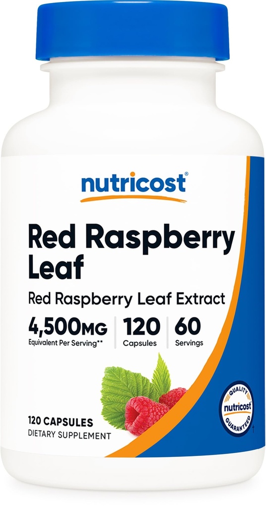 Nutricost Red Raspberry Leaf Extract 120 Capsules for 60 Servings Per Bottle - Vegan Supplement, GMO Free and Gluten Free
