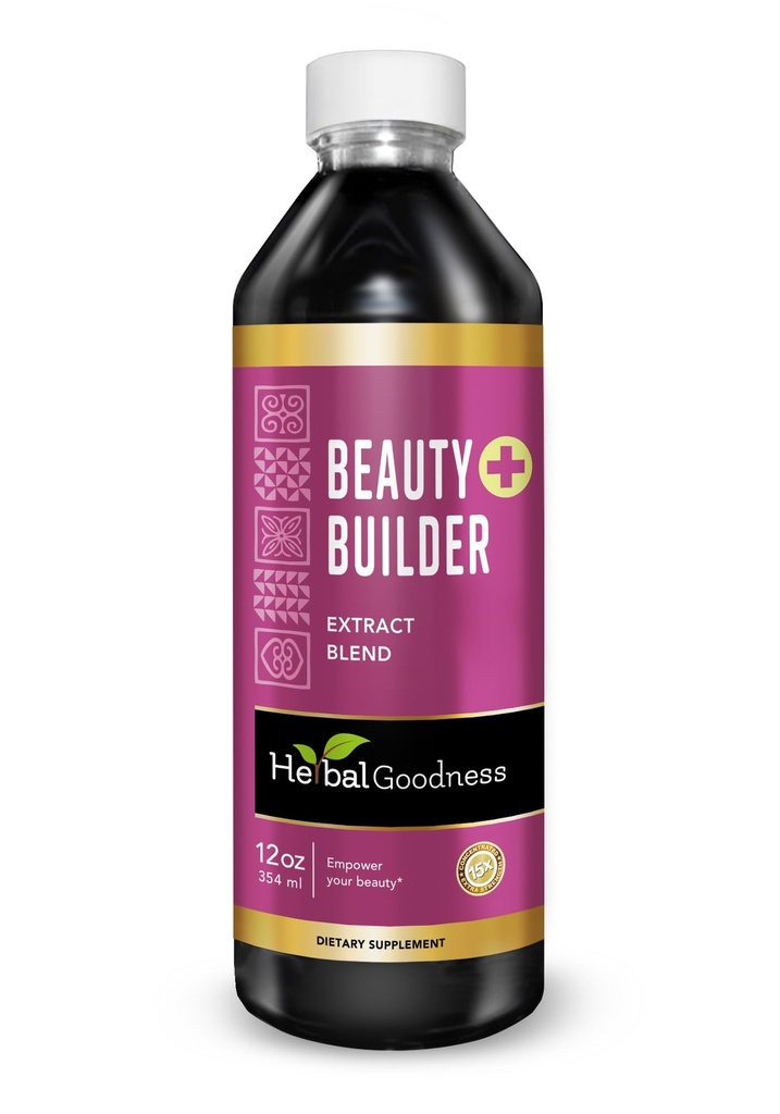 Herbal Goodness Beauty Builder 12oz - Colageno para Mujer für verbesserte Schönheit, Hautgesundheit, Haarwachstum, strahlende Haut, Haar- und Nagelwachstum, angereichert mit Collagen Supplements - 1 btl -23 Servieren