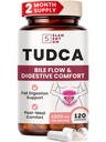 TUDCA Supplement 1200mg – Premium Bile Salts & Tauroursodeoxycholic Acid for Fat Digestion – Liver & Gallbladder Support for Women, Post-Meal Comfort – 120 Capsules