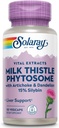 SOLARAY Milchdistel Phytosome mit Artichoke, Dandelion und Ginger - Milchdistelextrakt liefert 15% Silybin - Leberergänzung - 60-Tage Garantie, Lab Verified - 30 Servietten, 30 VegCaps