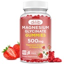 Magnesium Glycinate Gummies 500mg - Magnesium-Ergänzung mit Vitamin B6 für Erwachsene & Magnesium für Kinder - Kalm Magnesium für Schlaf, Stimmung, Muskel-Support - Erdbeer-Flamour, 60 Gummie
