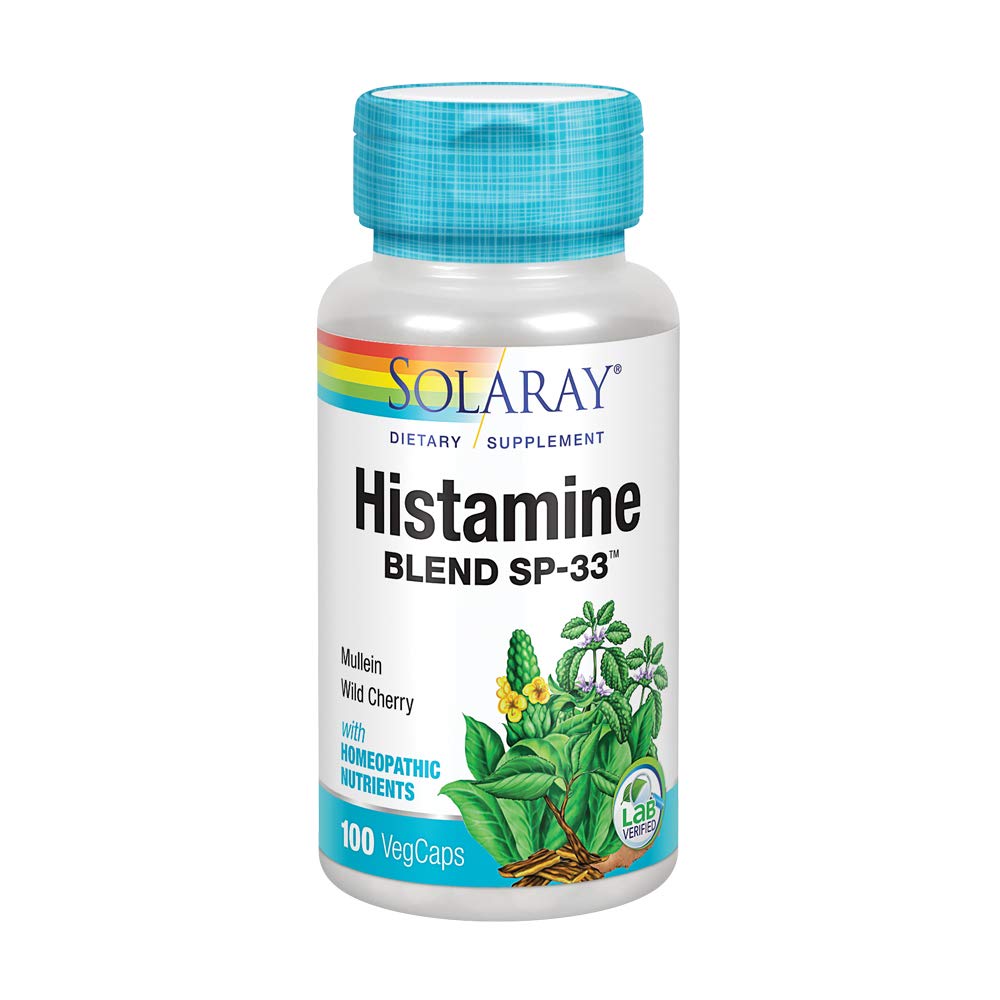 SOLARAY Histamin Blend SP-33 | Kräutermischung mit Zellsalz-Nährstoffen für gesunde Histamin-Reaktionsunterstützung | Non-GMO & Vegan | 100 VegCaps | 50 Portionen