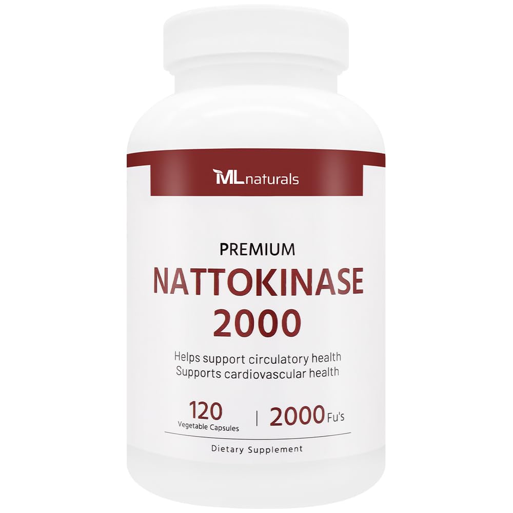 ML Naturals Nattokinase 2000 FU (Per Serving) – 120 Vegetable Capsules – Non-GMO – Supports Circulatory & Cardiovascular Health