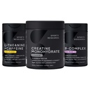 Sports Research® Pre Workout Pack - Creatine Monohydrate 10.58 oz + L-Theanine Supplement with Caffeine & Coconut MCT Oil + Full Spectrum of B Vitamins with Methylated B12 & Folate