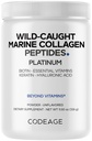 Codeage Marine Collagen Protein Powder Supplement Platinum - Biotin 10,000 mcg, Vitamin C, D3 & B6, Keratin, Hyaluronic Acid, Niacin, Wild Caught Hydrolyzed Fish Collagen Peptides - Non-GMO - 11.50 oz