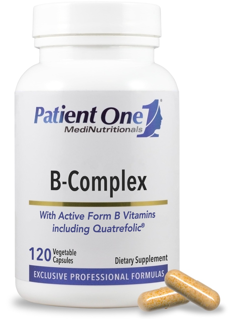 Patient One B-Complex | Supplement to Support Energy, and Heart and Brain Health* | Active B Vitamins with Quatrefolic | 120 Capsules