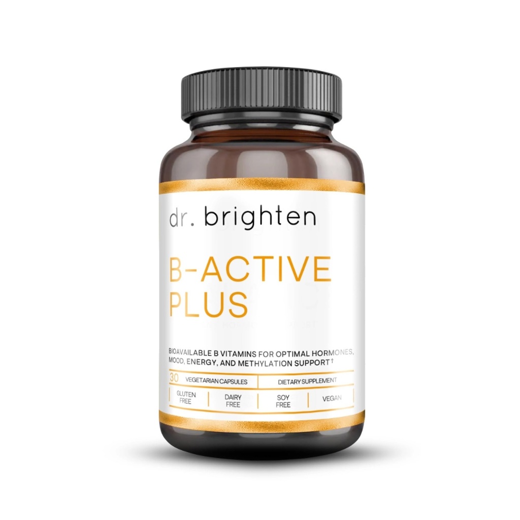 Dr. Brighten B-Active Plus - B Vitamin Complex Dietary Supplement in Their Coenzymated Forms Supports Methylation (30 Count)