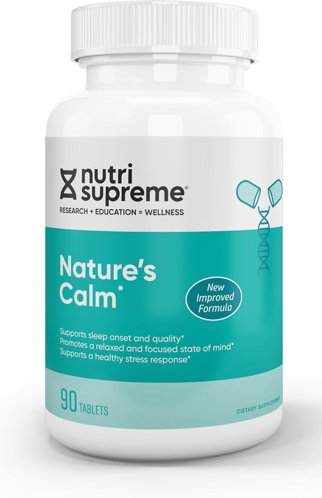 Beruhige Tabletten: Die Nahrungsergänzung der Natur - Natürliche Entlastung von Stress, Angst, Nervousness, Schlaflosigkeit und Irritabilität und verbesserter Schlaf - 90 Tabletten