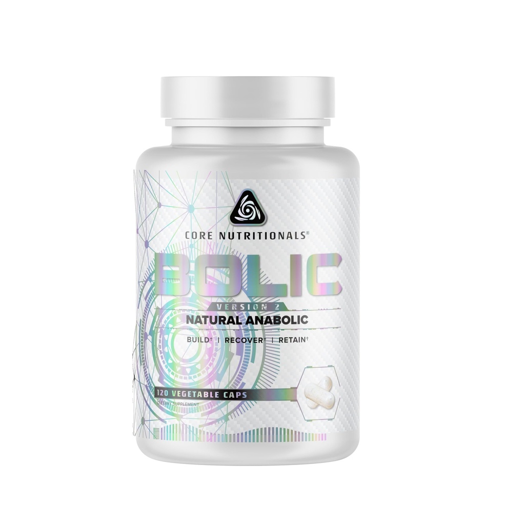 Core Nutritionals Bolic Natural Anabolic | Muscle Builder Supplement | Increase Lean Mass | Support Performance & Recovery | 120 Vegetable Capsules