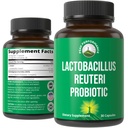 Lactobacillus Reuteri 50 Milliarden CFU Probiotika mit klinisch untersuchtem PreticX® XOS Prebiotic - Probiotische Kapseln Ergänzung für Darmgesundheit und Verdauungsunterstützung - USA getestet für Frauen und Männer