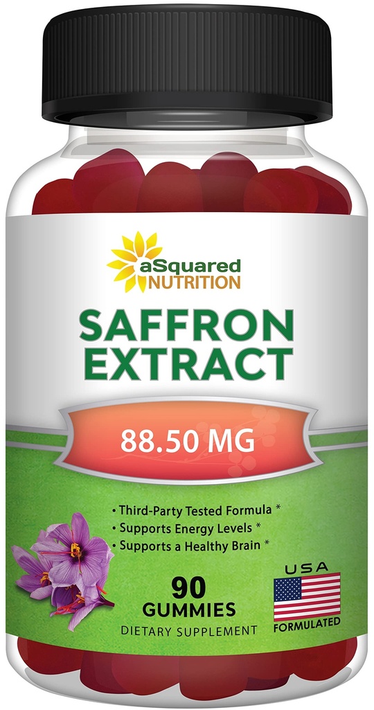 aSquared Nutrition Saffron Gummis - Saffron Extract Supplement - Pure Gummy Ergänzungen Alternative zu Kapseln, Pillen, Pulver & Tee