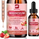 Magnesium Flüssigkeitstropfen, Magnesium Glycinat Supplement Complex mit Magnesium Taurat, Citrat, Calcium, Kalium, Vitamin, Zink - Unterstützung Entspannung, Energie und Bowel Gesundheit