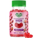 Biotin Jelly Bean Gummy Vitamine, Max Strength Biotin für Haare, Haut und Nägel, 10.000mcg pro Servierung, Haarwachstum Vitamine für Männer und Frauen, 120 Erdbeer Blast Jelly Beans, Kosher