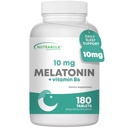 NutraBulk Melatonin-Tabletten - Schnelles natürliches nächtliches Schlafmittel für Erwachsene und Kinder (180 Tabletten)