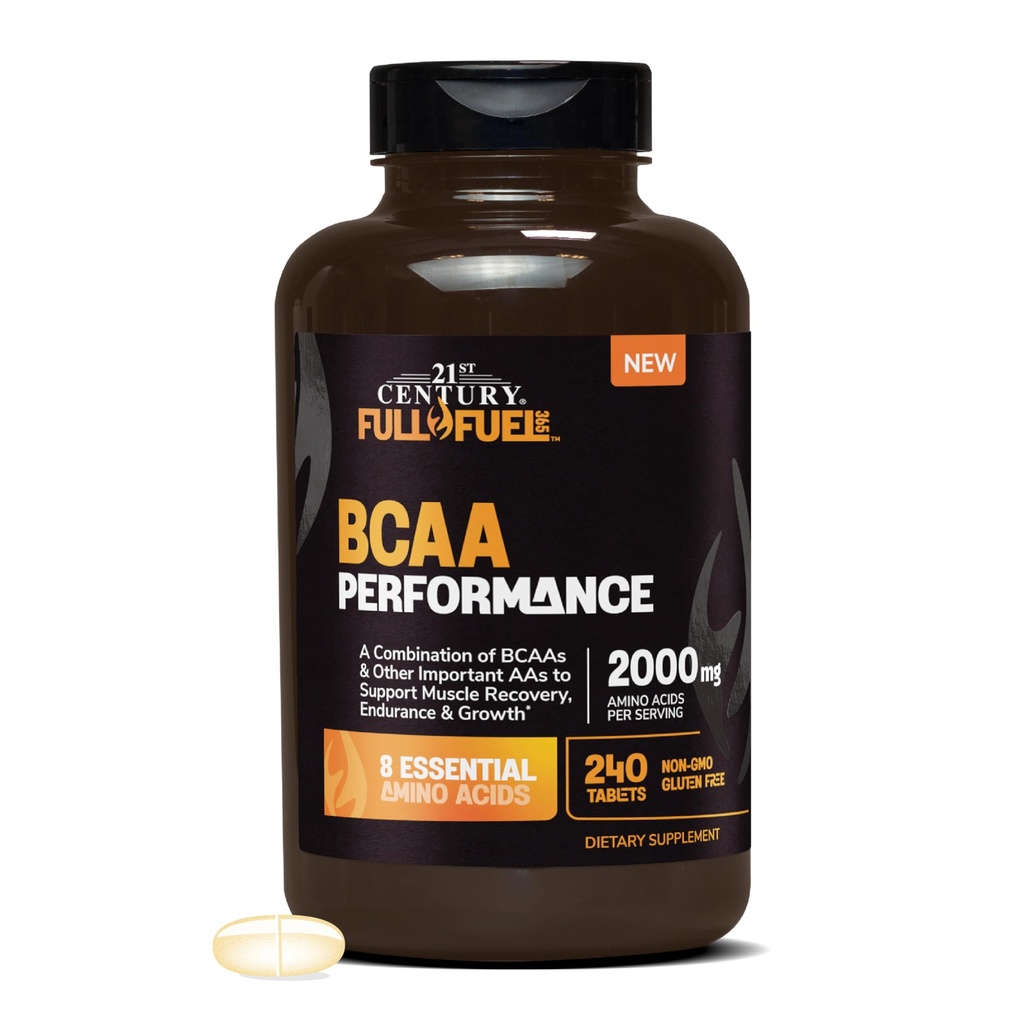 21st Century Full Fuel 365 BCAA Performance, 2000mg pro Servierung, 240 Count, Gluten Free & Non-GMO, Aminosäuren Supplement für Workout & Muskelunterstützung