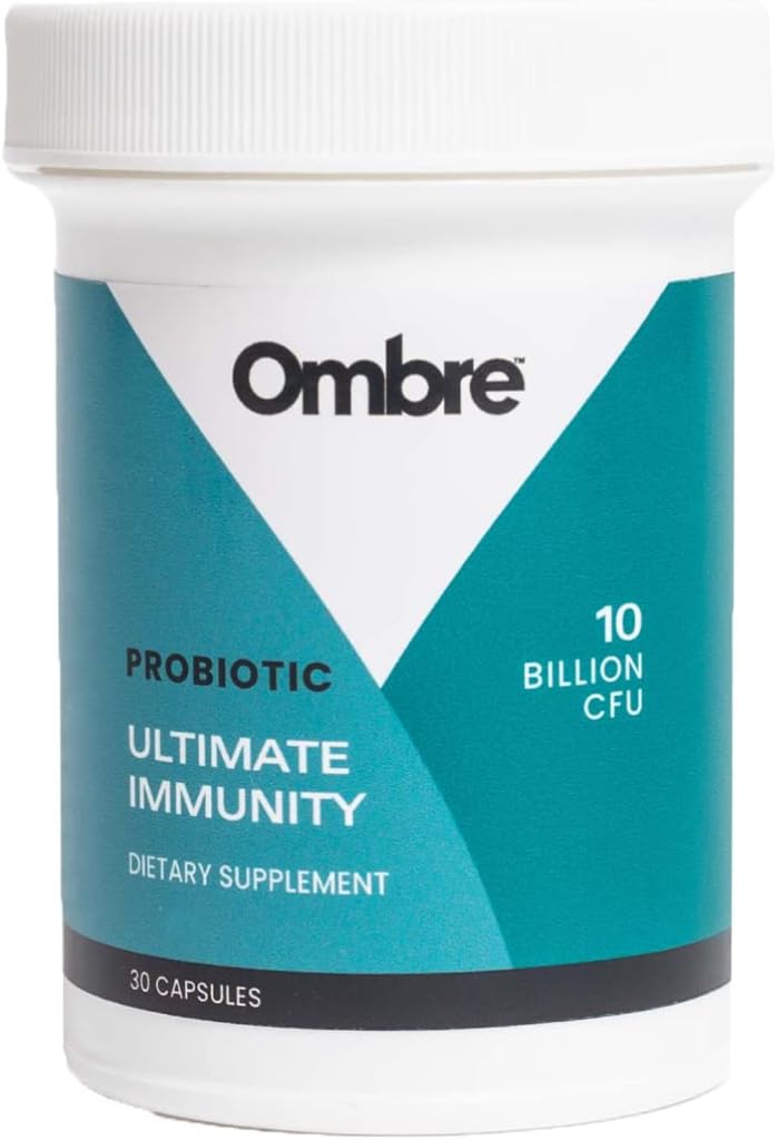 Ombre Ultimate Immunity Probiotics, Immununterstützungsergänzung, 10 Billion CFU, Regal-Tabelle, 30 Servietten