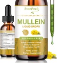 GREENPEOPLE Mullein Drops for Lungs & Lymphatic Drainage - 13-in-1 Botanical Blend w/Marshmallow Root, Elderberry, Oregano for Respiratory Support - Lung Detox for Smokers - Alcohol-Free, 2 fl